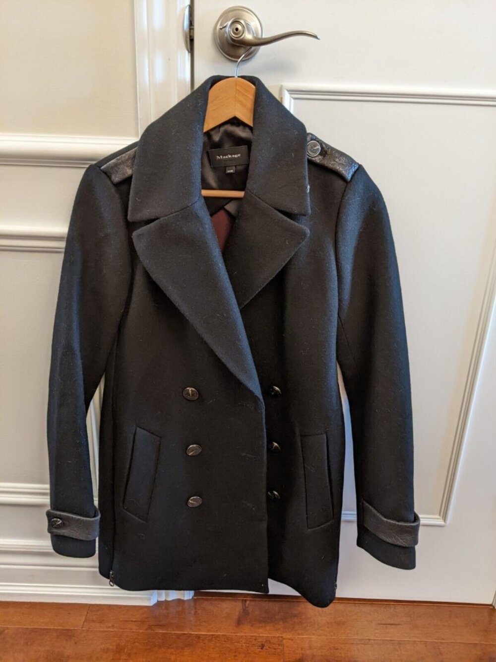 Mackage womens black wool coat jacket size XS